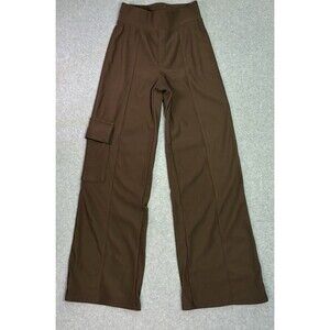 Move Theology Women’s Pants Brown Size Small S Wide Leg Stretch Pocket